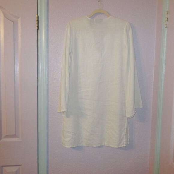 Express Women's 100% Linen Top Size S Embroidered Flared Sleeve Oversized Tunic - Picture 9 of 12